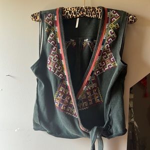 Free People Cross Tie Cropped Vest